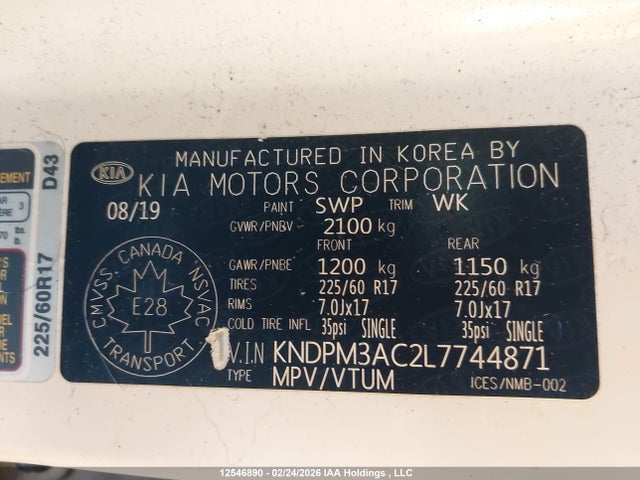 KIA Sportage 2020 KNDPM3AC2L7744871 Image 9