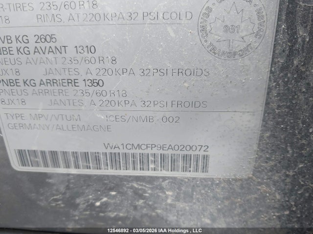 Aukcja sprzedaży 2014 Audi Q5 Tdi Progressiv, vin: WA1CMCFP9EA020072, numer aukcji: 12546892