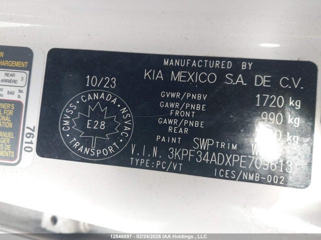 3KPF34ADXPE709613 KIA Forte Ex/ex Premium/ex+/gt-line