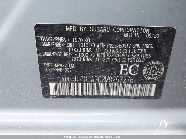Продаж на аукціоні авто 2021 Subaru Crosstrek Premium, vin: JF2GTAGC2M8257276, номер лоту: 12546923