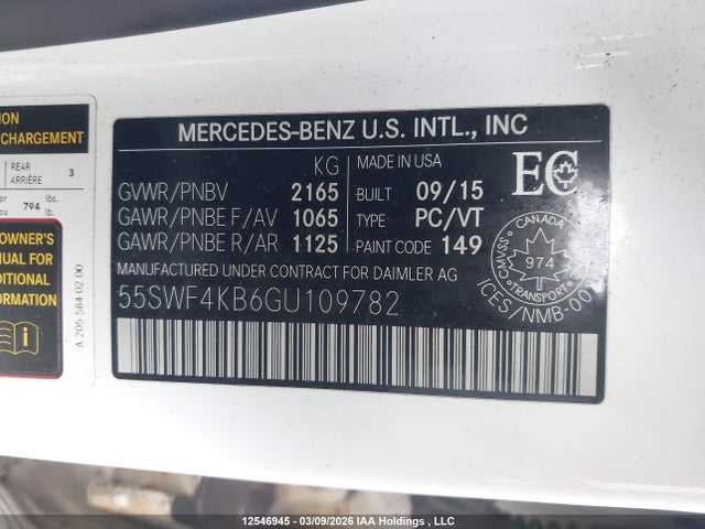 55SWF4KB6GU109782 Mercedes-Benz C 300 4matic