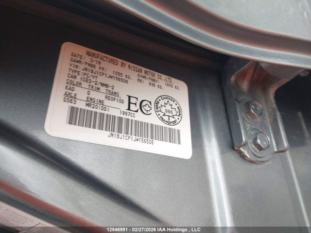 JN1BJ1CP1JW156506 Nissan Qashqai S/sv