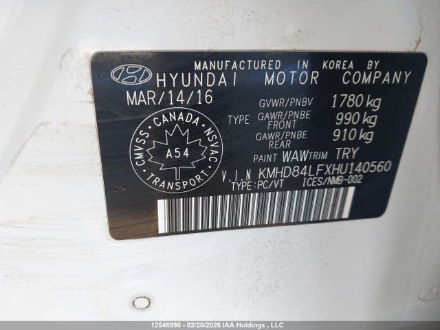 KMHD84LFXHU140560 Hyundai Elantra Se/value/limited