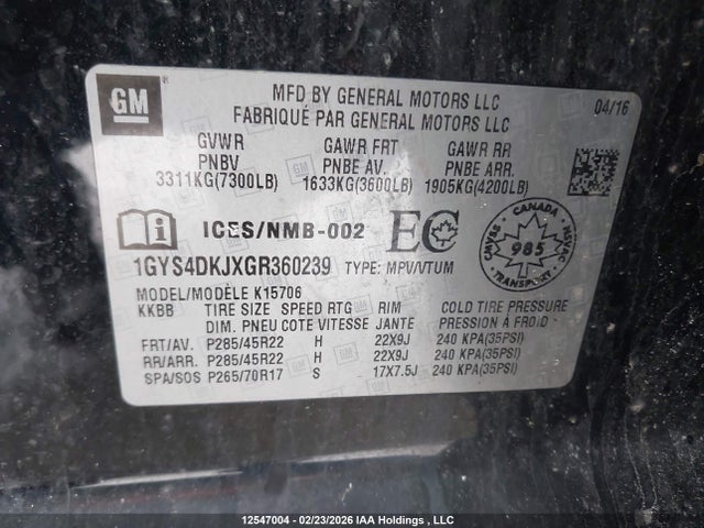 Cadillac Escalade Platinum 2016 1GYS4DKJXGR360239 Image 19