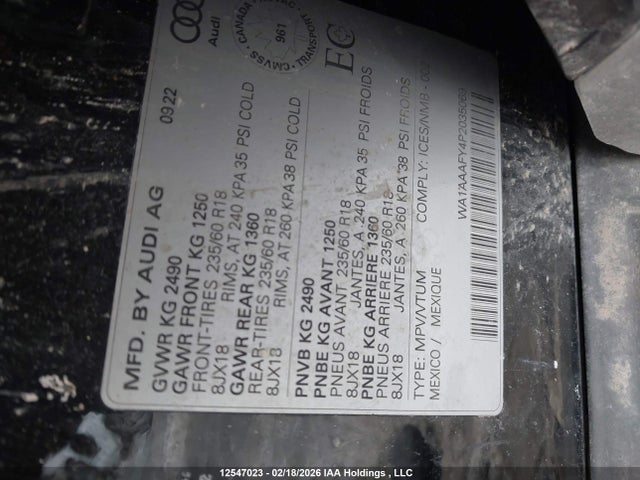 WA1AAAFY4P2035069 Audi Q5 Komfort 45