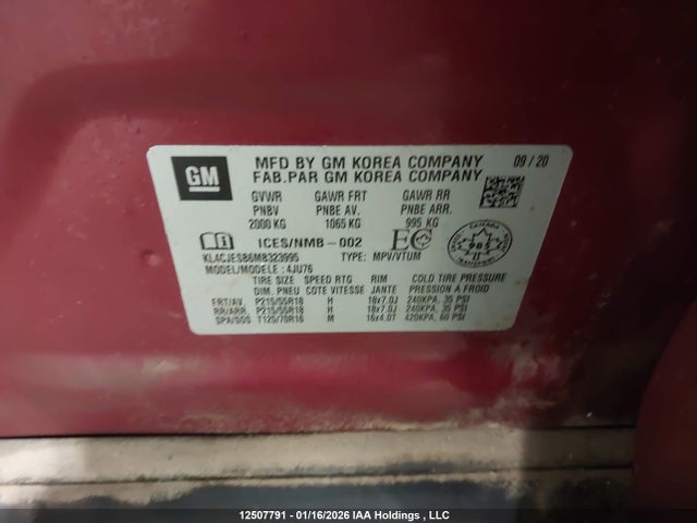 Aukcja sprzedaży 2021 Buick Encore Preferred, vin: KL4CJESB6MB323995, numer aukcji: 12507791