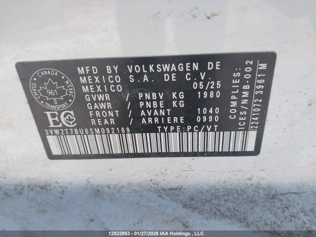 3VW2T7BU6SM092169 Volkswagen Jetta Gli Autobahn