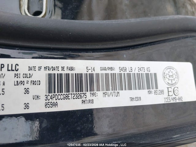 3C4PDCCG8ET232675 Dodge Journey Sxt