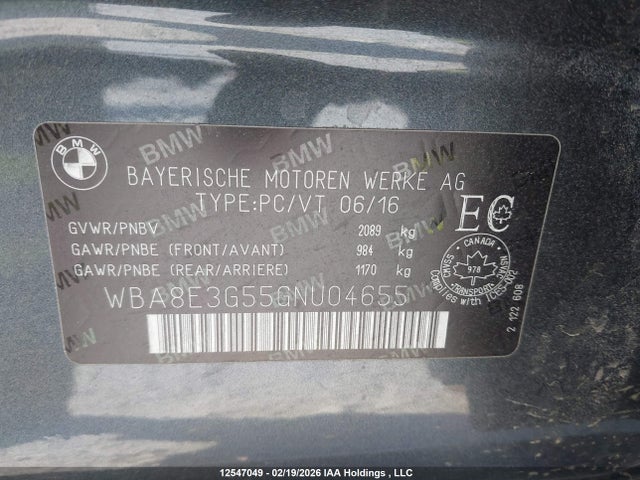 BMW 328 Xi Sulev 2016 WBA8E3G55GNU04655 Image 9