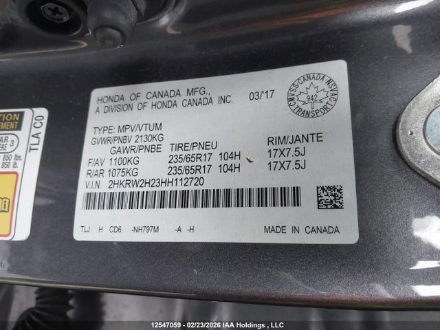 2HKRW2H23HH112720 Honda CR-V LX