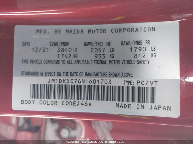 JM1DKDC76N1601703 Mazda Cx-3 Gs