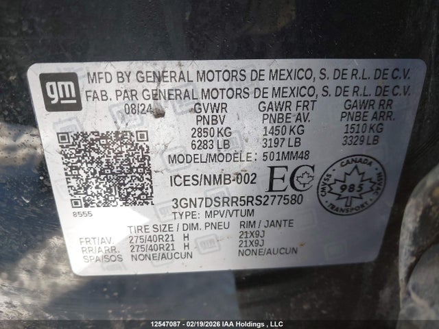 3GN7DSRR5RS277580 Chevrolet Equinox Ev Rs