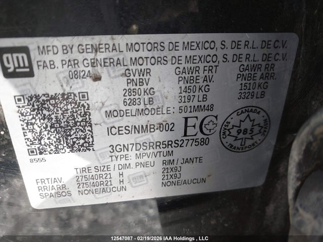 3GN7DSRR5RS277580 Chevrolet Equinox Ev Rs