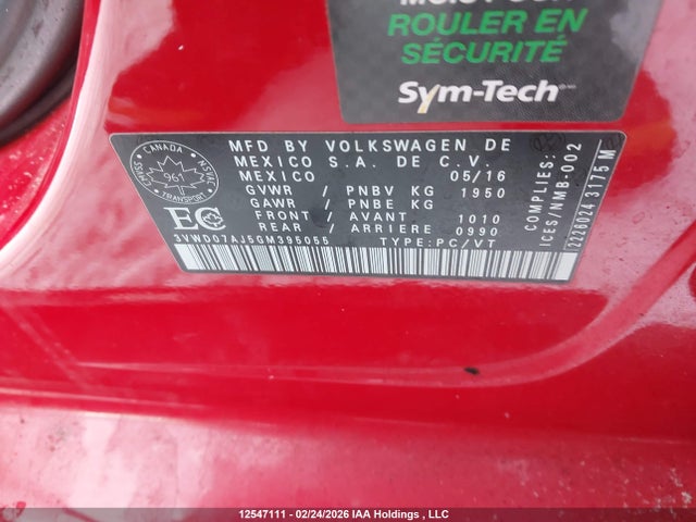 3VWD07AJ5GM395055 Volkswagen Jetta 1.8t Sport