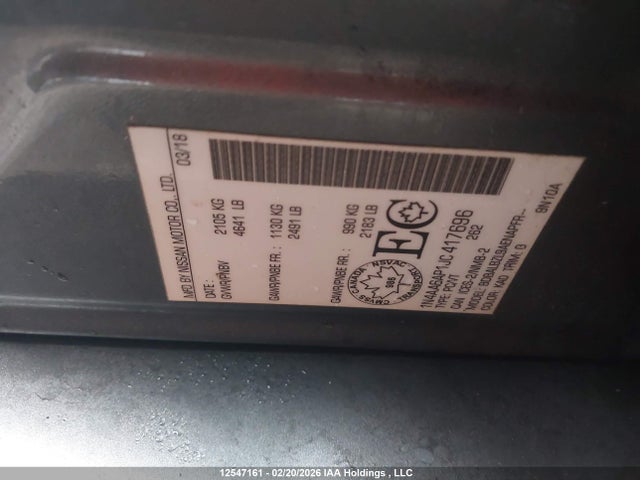 Aukcja sprzedaży 2018 Nissan Maxima Platinum/sl/sr/sv, vin: 1N4AA6AP1JC417696, numer aukcji: 12547161