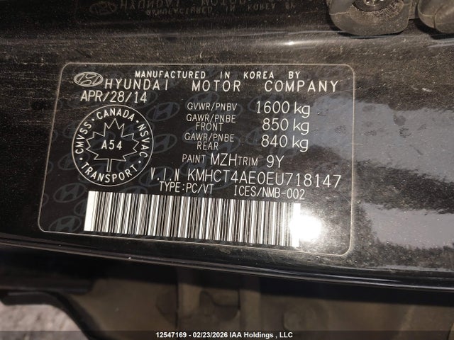 KMHCT4AE0EU718147 Hyundai Accent Gls/gs