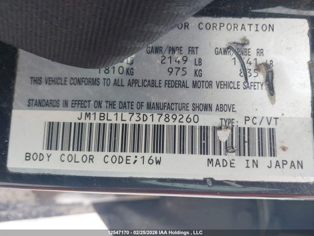 Auction sale of the 2013 Mazda 3 I, vin: JM1BL1L73D1789260, lot number: 12547170