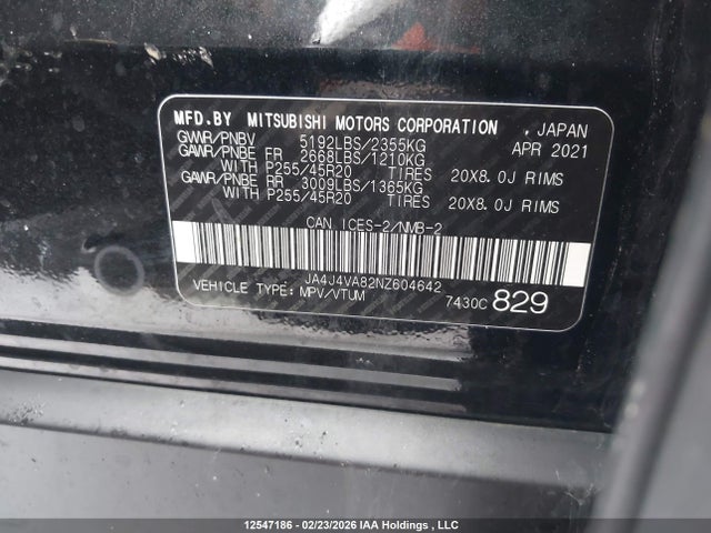 JA4J4VA82NZ604642 Mitsubishi Outlander Gt/gt Premium