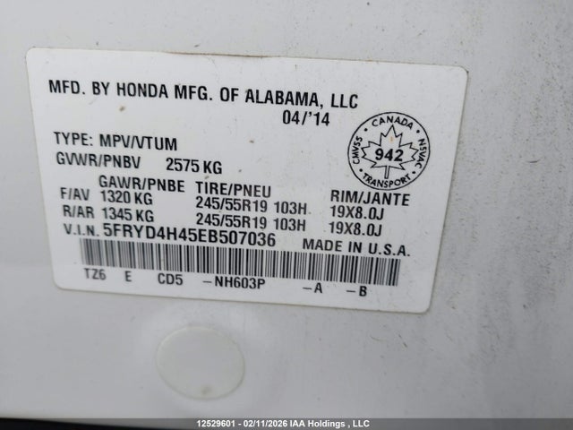 Acura Mdx Navigation Package 2014 5FRYD4H45EB507036 Image 9