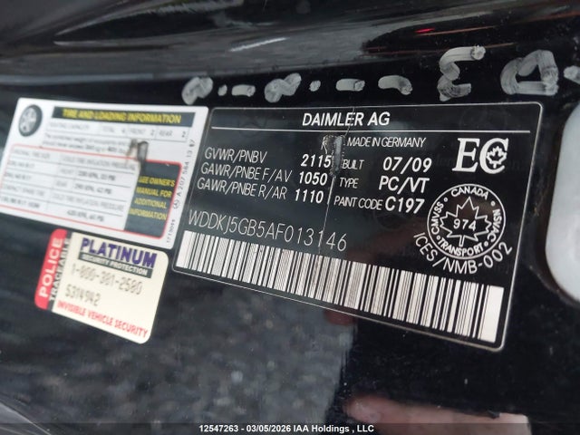 12547263 :رقم المزاد ، WDDKJ5GB5AF013146 vin ، 2010 Mercedes-benz E 350 مزاد بيع