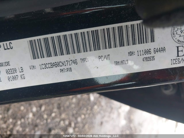 Продаж на аукціоні авто 2012 Chrysler 200 Lx, vin: 1C3CCBAB0CN171746, номер лоту: 12547272