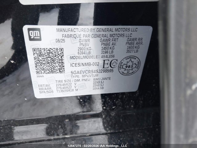 5GAEVCRS4SJ298595 Buick Enclave Avenir Awd