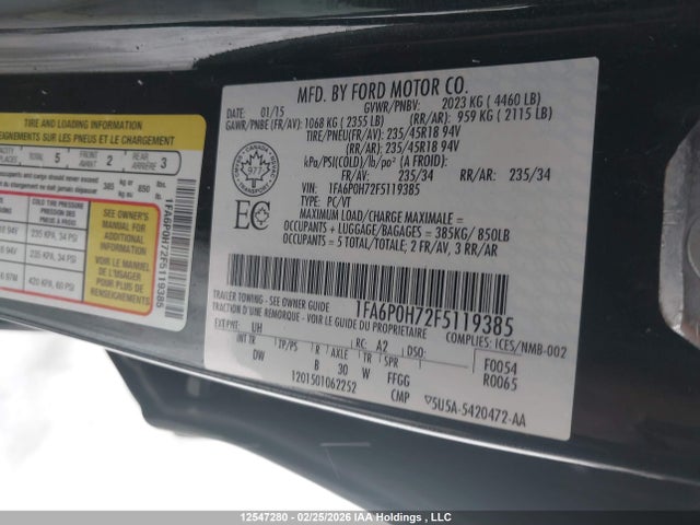 1FA6P0H72F5119385 Ford FUSION SE