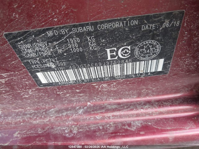 4S3GTAE69J3750845 Subaru Impreza Touring