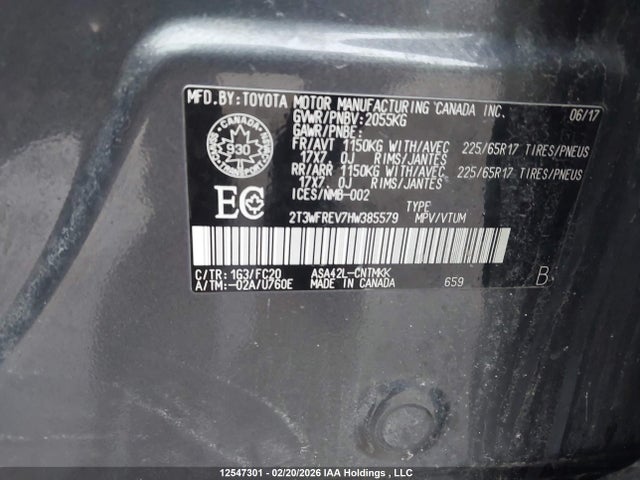 Toyota Rav4 Xle 2017 2T3WFREV7HW385579 Image 9