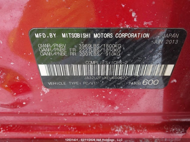 Mitsubishi Lancer Se 2014 JA32U2FUXEU600672 Image 9