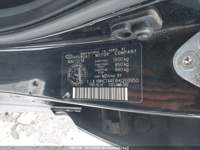 Продажа на аукционе авто 2017 Hyundai Accent Se, vin: KMHCT4AE4HU203950, номер лота: 12547338