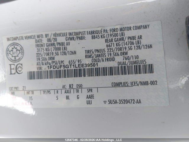 1FDUF5GT1LEE39501 Ford F 550