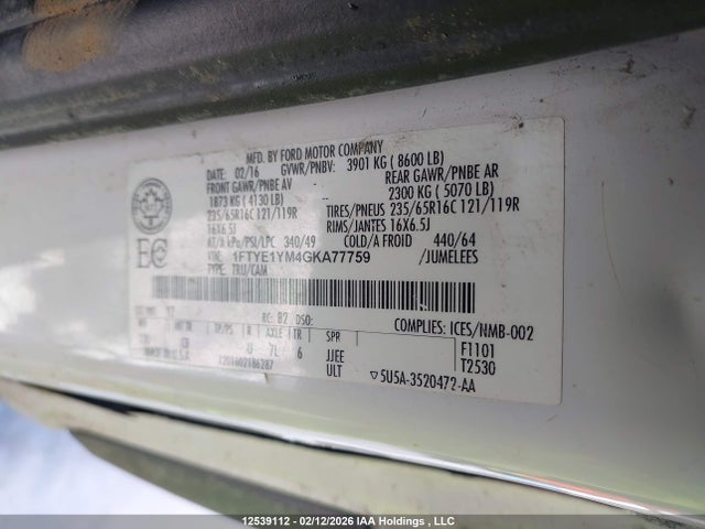 1FTYE1YM4GKA77759 Ford Transit-150