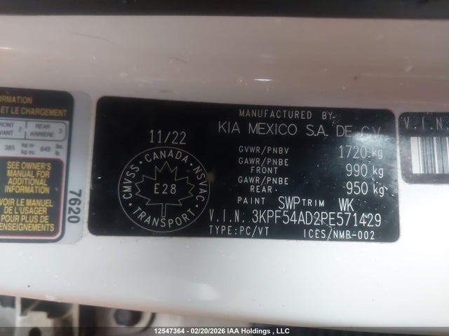 12547364 :رقم المزاد ، 3KPF54AD2PE571429 vin ، 2023 Kia Forte Ex/ex Premium/ex+/gt-line مزاد بيع