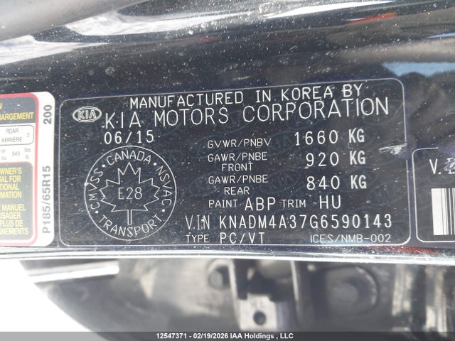 KNADM4A37G6590143 KIA Rio