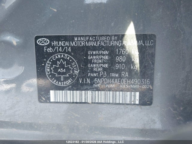 Hyundai ELANTRA GL 2014 5NPDH4AE0EH490316 Image 9