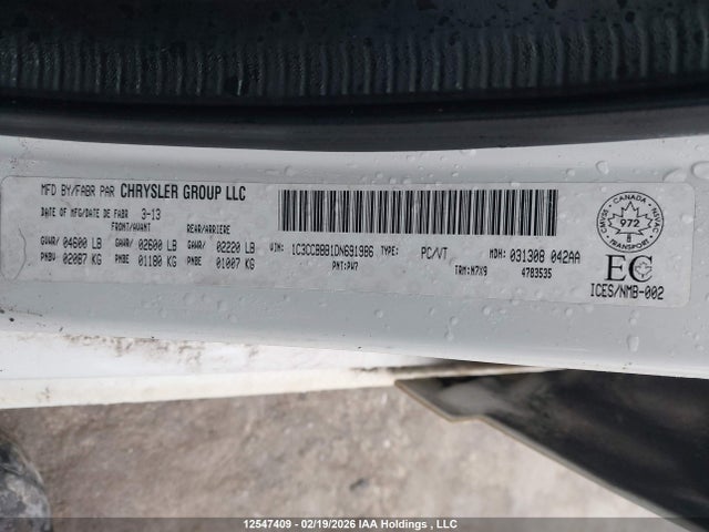 2013 Chrysler 200 Touring მანქანა იყიდება აუქციონზე, vin: 1C3CCBBB1DN691986, აუქციონის ნომერი: 12547409