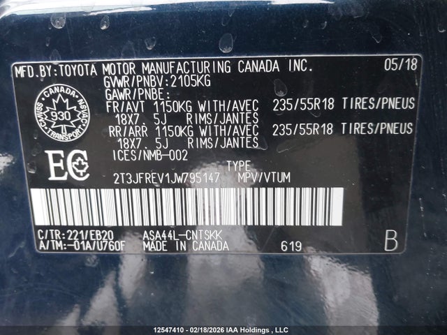 Toyota RAV4 SE 2018 2T3JFREV1JW795147 Image 9