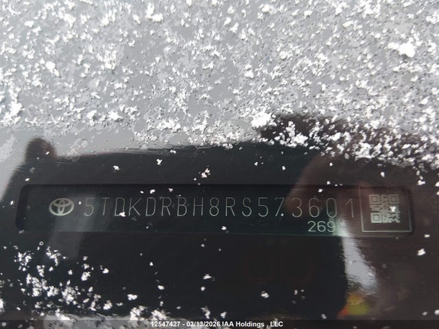 5TDKDRBH8RS573601 Toyota Highlander Xse