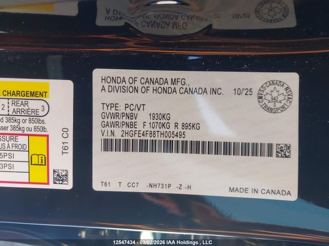 2HGFE4F88TH005495 Honda Civic Sport Hybrid/sport Touring Hybrid