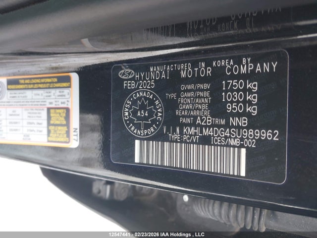 Aukcja sprzedaży 2025 Hyundai Elantra Preferred With Tech Package, vin: KMHLM4DG4SU989962, numer aukcji: 12547441