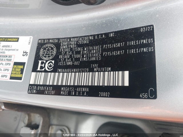 7MUAAABG4NV012129 Toyota Corolla Cross L