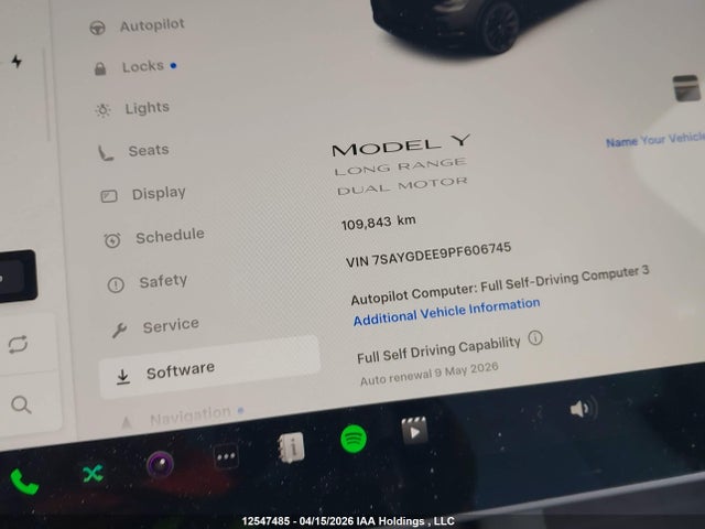 Aukcja sprzedaży 2023 Tesla Model Y Long Range, vin: 7SAYGDEE9PF606745, numer aukcji: 12547485