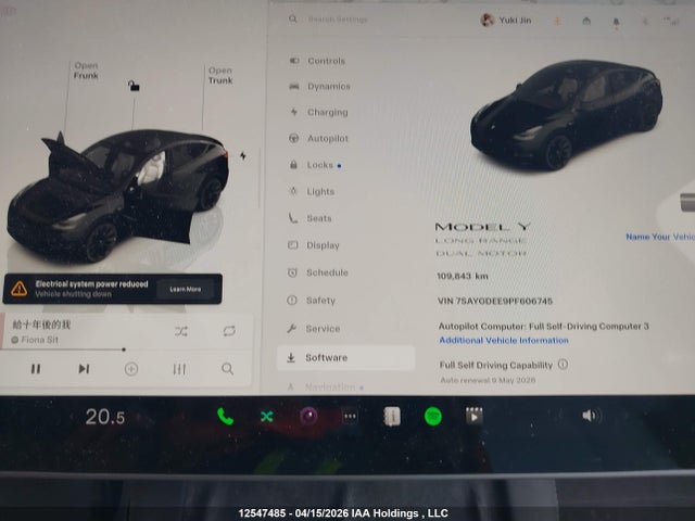 Aukcja sprzedaży 2023 Tesla Model Y Long Range, vin: 7SAYGDEE9PF606745, numer aukcji: 12547485