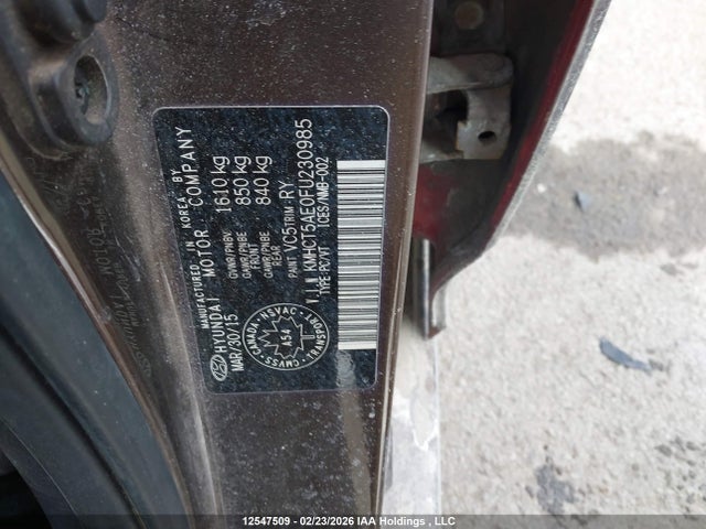KMHCT5AE0FU230985 Hyundai ACCENT GS