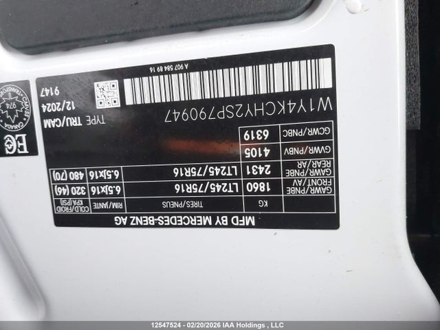 W1Y4KCHY2SP790947 Mercedes-Benz Sprinter 2500