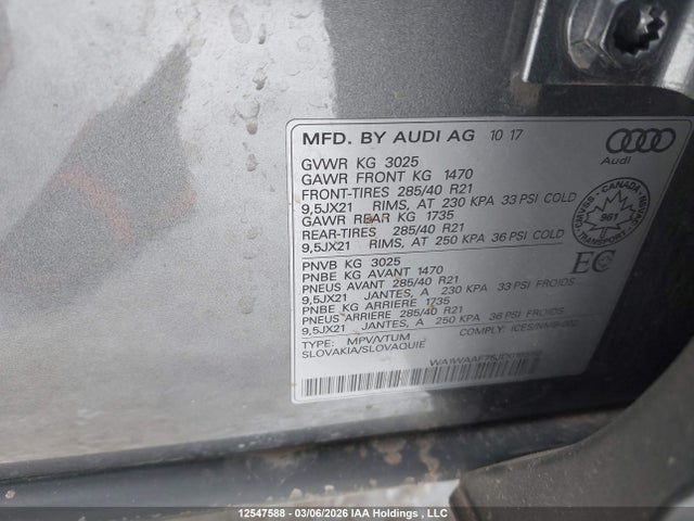 WA1WAAF75JD016586 Audi Q7 3.0t Technik