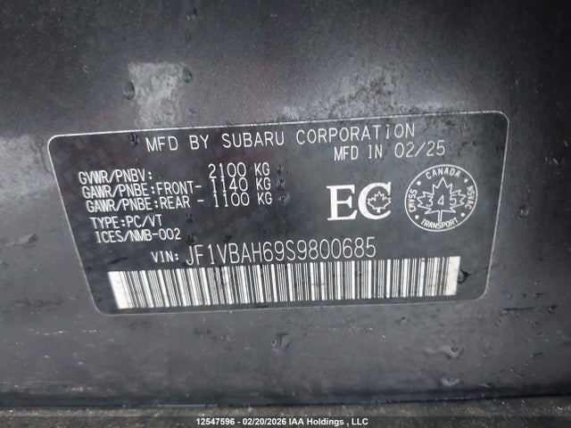 JF1VBAH69S9800685 Subaru Wrx Sport