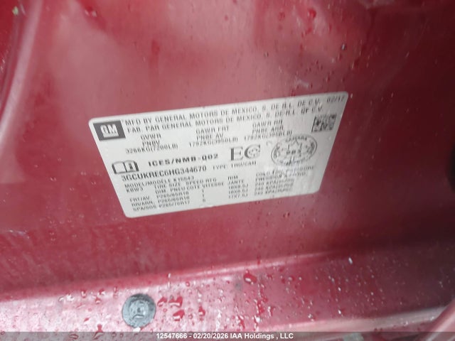 3GCUKREC6HG344670 Chevrolet Silverado 1500 2lt