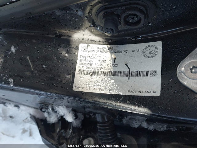Продаж на аукціоні авто 2021 Honda Civic Lx, vin: 2HGFC2F52MH008197, номер лоту: 12547687